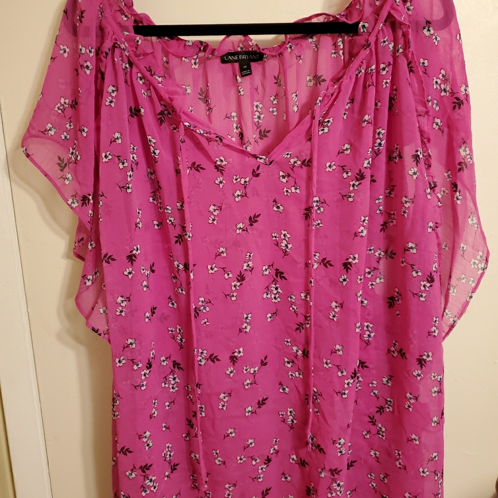 Lane Bryant 28 sheer pink chiffon top